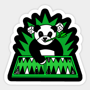 Funny panda play backgammon Sticker